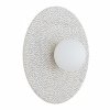 Designerski kinkiet ceramika Bolesławiec płaski talerz biały w kropki rękodzieło na ściane wyjątkowy BOLL 8936 Argon x Manufaktura w Bolesławcu 